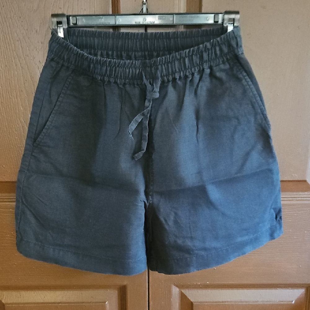 Muji Black Linen Shorts